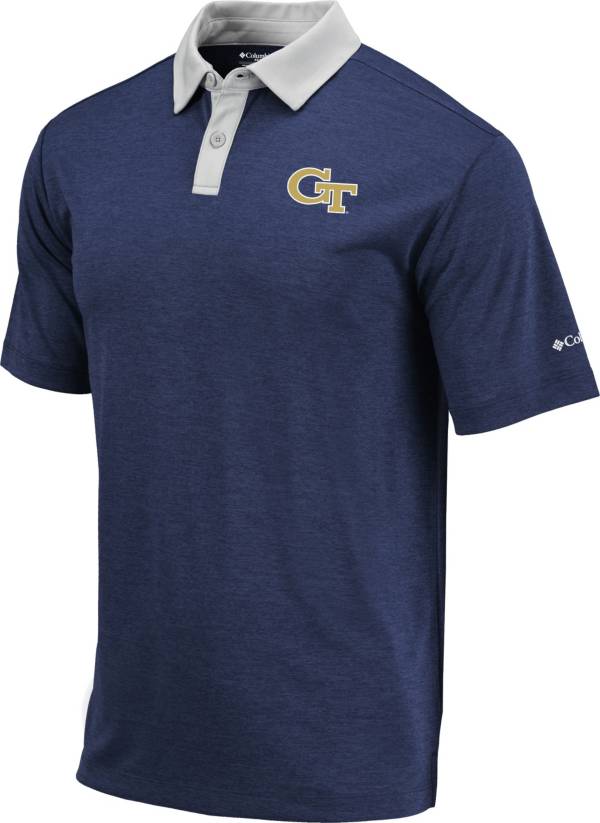 Columbia Men's Georgia Tech Yellow Jackets Navy Omni-Wick Range Performance Polo