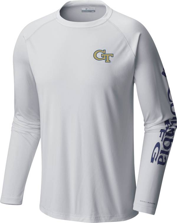 Columbia Men's Georgia Tech Yellow Jackets White Terminal Tackle Long Sleeve T-Shirt