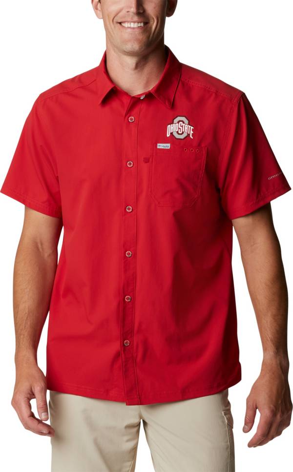 Columbia Men's Ohio State Buckeyes Scarlet Slack Tide Button-Down Shirt product image