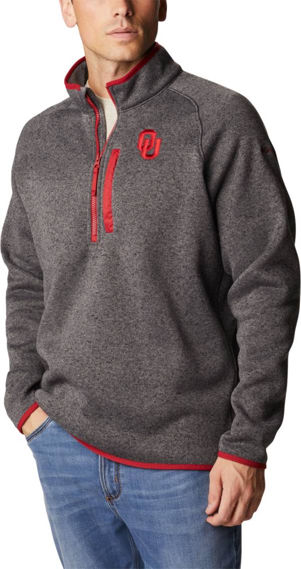 Columbia Men's Oklahoma Sooners Grey Canyon Point Half-Zip Pullover Fleece Jacket