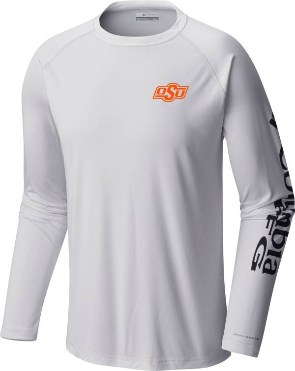 Columbia Men's Oklahoma State Cowboys White Terminal Tackle Long Sleeve T-Shirt