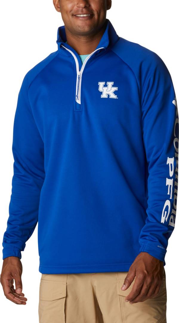 Columbia Men's Kentucky Wildcats Blue PFG Terminal Tackle Quarter-Zip Pullover Shirt