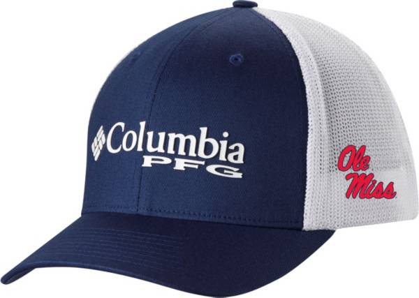 Columbia Men's Ole Miss Rebels Blue PFG Mesh Adjustable Hat