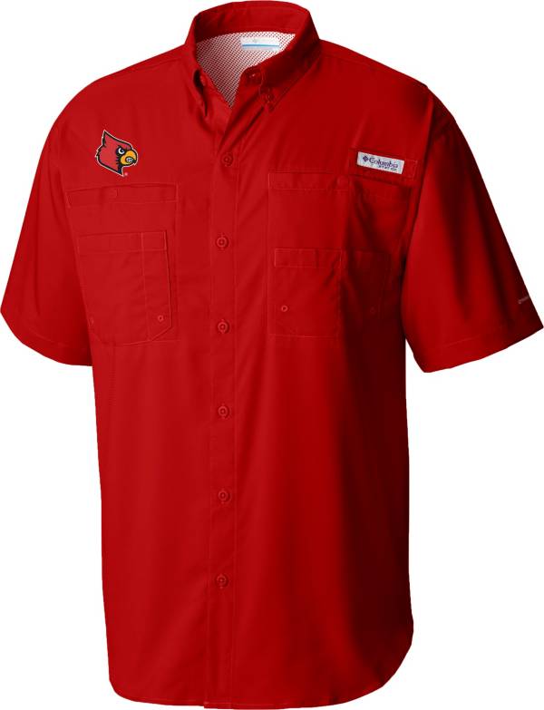 Columbia Men's Louisville Cardinals Cardinal Red Tamiami Button Down Shirt