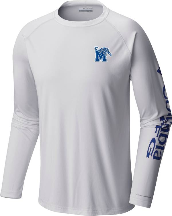 Columbia Men's Memphis Tigers White Terminal Tackle Long Sleeve T-Shirt