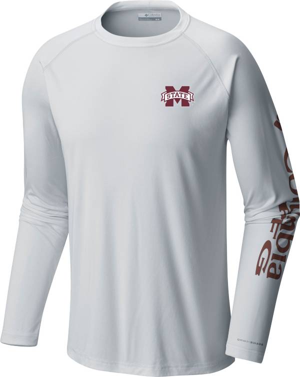 Columbia Men's Mississippi State Bulldogs White Terminal Tackle Long Sleeve T-Shirt