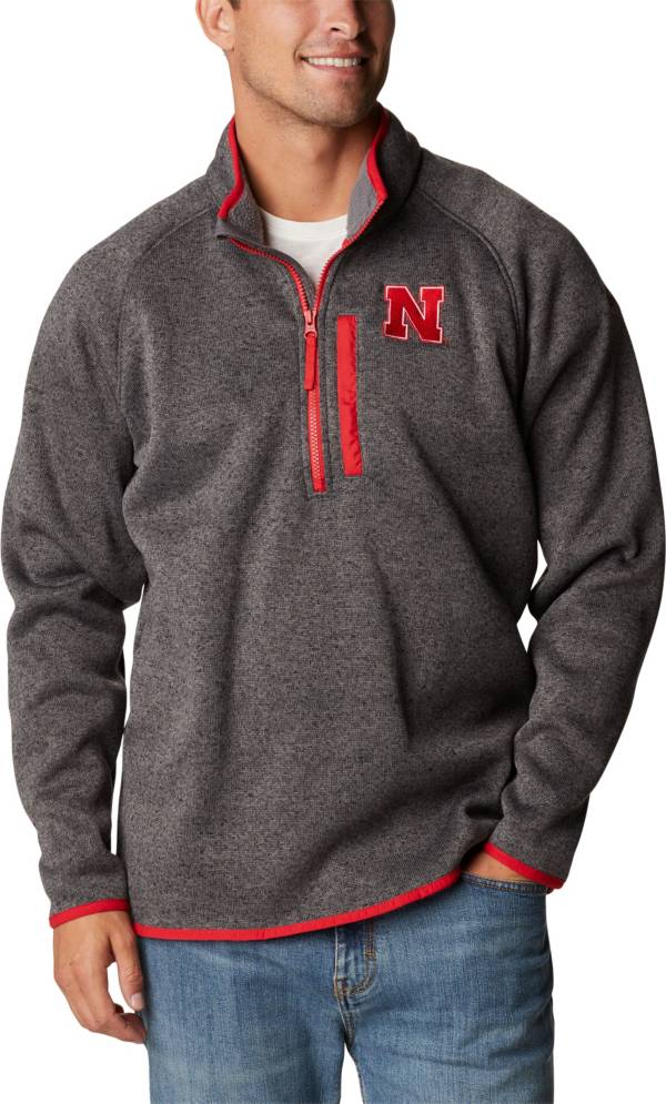 Columbia Men's Nebraska Cornhuskers Grey Canyon Point Half-Zip Pullover Fleece Jacket product image