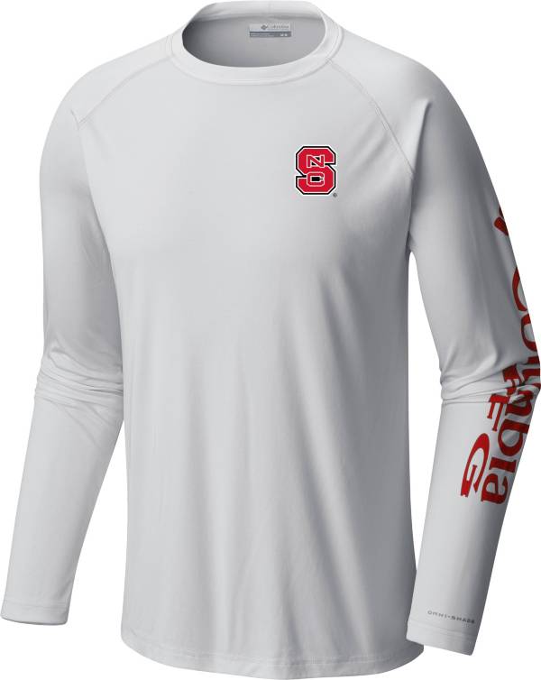 Columbia Men's NC State Wolfpack White Terminal Tackle Long Sleeve T-Shirt