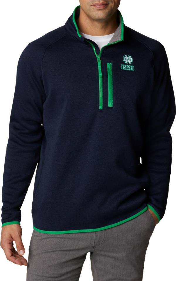 Columbia Men's Notre Dame Fighting Irish Navy CLG Canyon Point&trade; Sweater Fleece 1/2 Zip