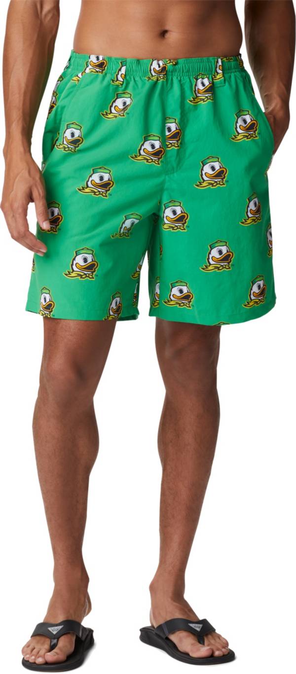 Columbia Youth Oregon Ducks Backcast Printed Performance Green Shorts