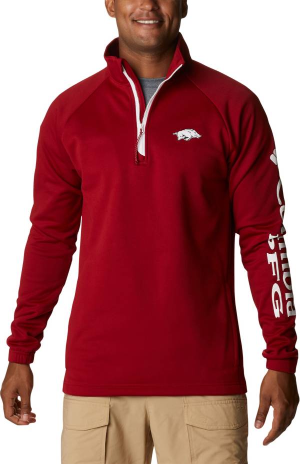 Columbia Men's Arkansas Razorbacks Cardinal PFG Terminal Tackle Quarter-Zip Pullover Shirt