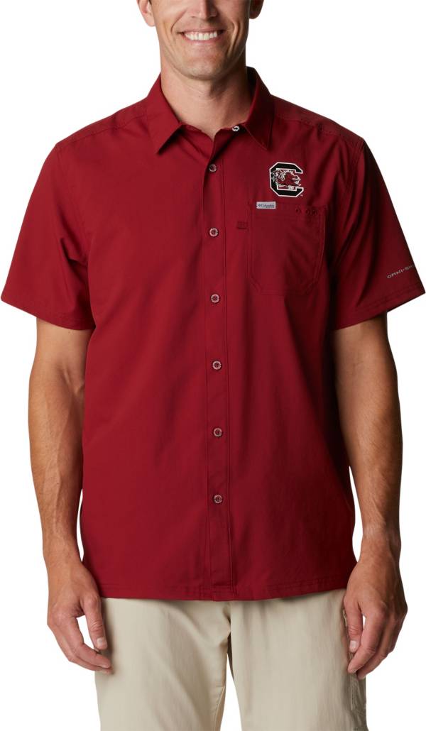 Columbia Men's South Carolina Gamecocks Garnet Slack Tide Button-Down Shirt