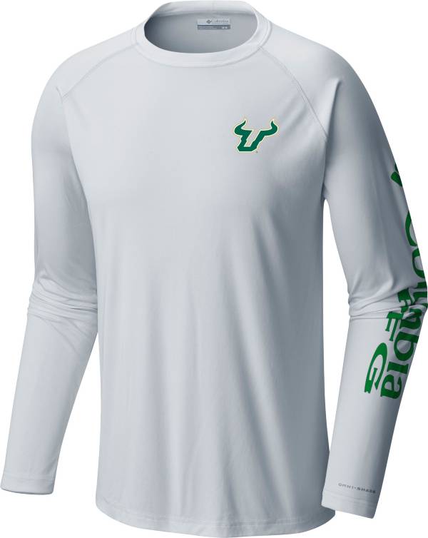 Columbia Men's South Florida Bulls White Terminal Tackle Long Sleeve T-Shirt