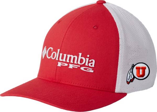 Columbia Men's Utah Utes Crimson PFG Mesh Adjustable Hat