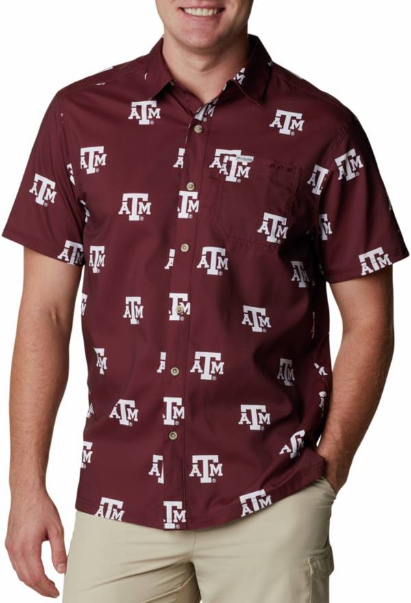 Columbia Men's Texas A&M Aggies Maroon CLG Super Slack Tide&trade; Short Sleeve Shirt