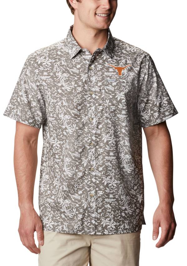 Columbia Men's Texas Longhorns Grey Slack Tide Button-Down Shirt