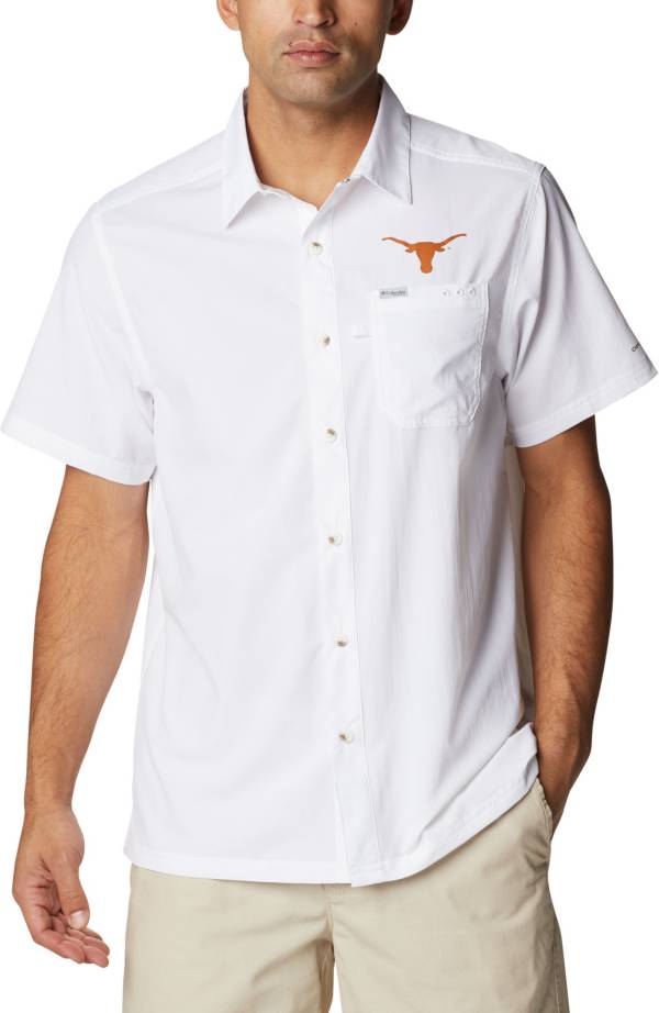 Columbia Men's Texas Longhorns White Slack Tide Button-Down Shirt