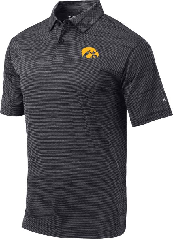 Columbia Men's Iowa Hawkeyes Black Omni-Wick Set Performance Polo