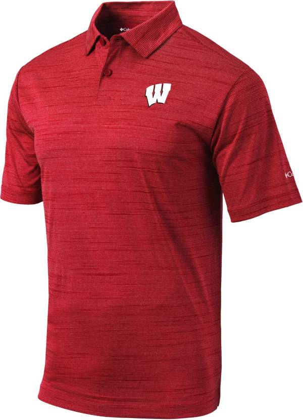 Columbia Men's Wisconsin Badgers Red Omni-Wick Set Performance Polo