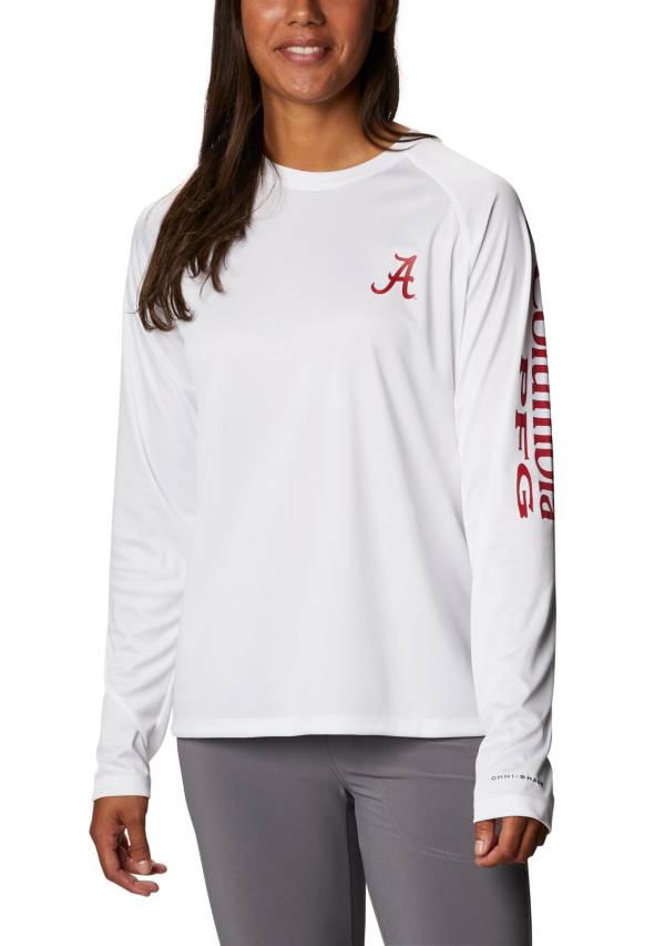 Columbia Women's Alabama Crimson Tide White Tidal Long Sleeve T-Shirt