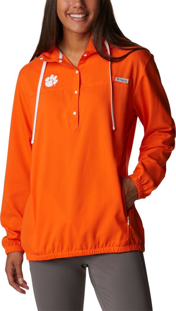 Columbia Women's Clemson Tigers Orange PFG Tamiami Quarter-Snap Long Sleeve Hooded Shirt