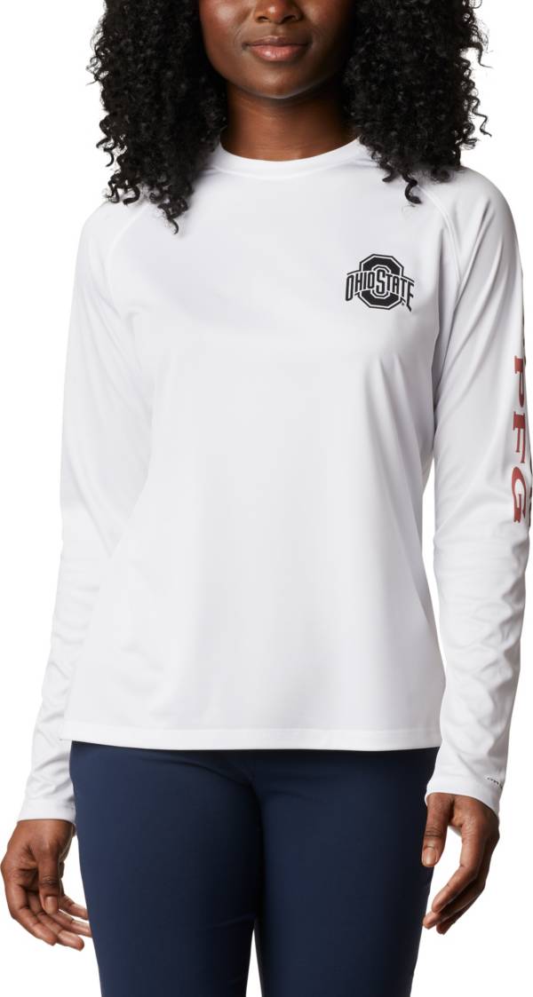 Columbia Women's Ohio State Buckeyes Tidal Long Sleeve White T-Shirt