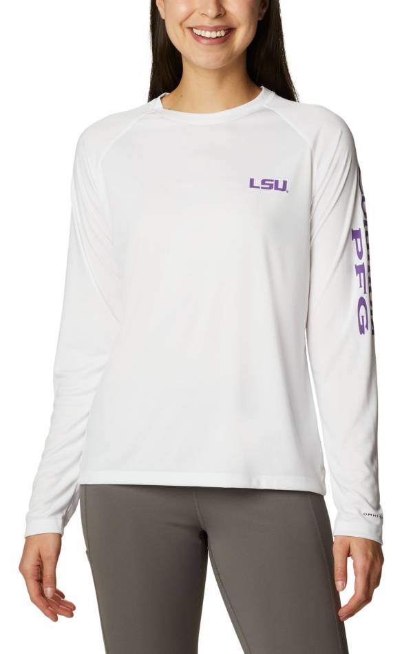 Columbia Women's LSU Tigers White Tidal Long Sleeve T-Shirt