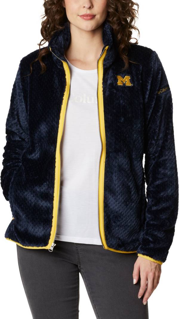 Columbia Women's Michigan Wolverines Blue Fire Side Sherpa Full-Zip Jacket