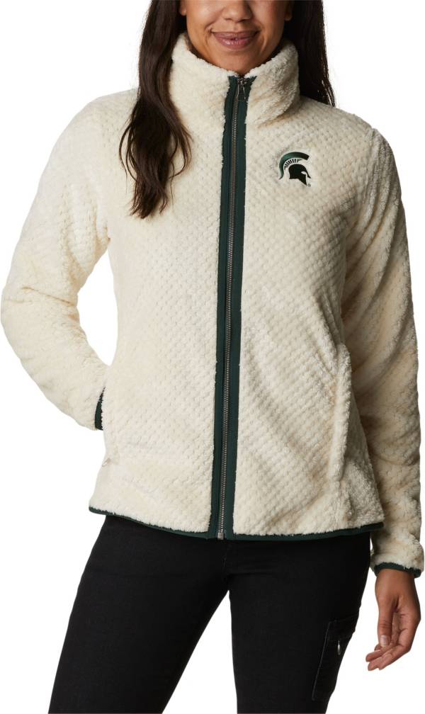 Columbia Women's Michigan State Spartans White Fire Side Sherpa Full-Zip Jacket