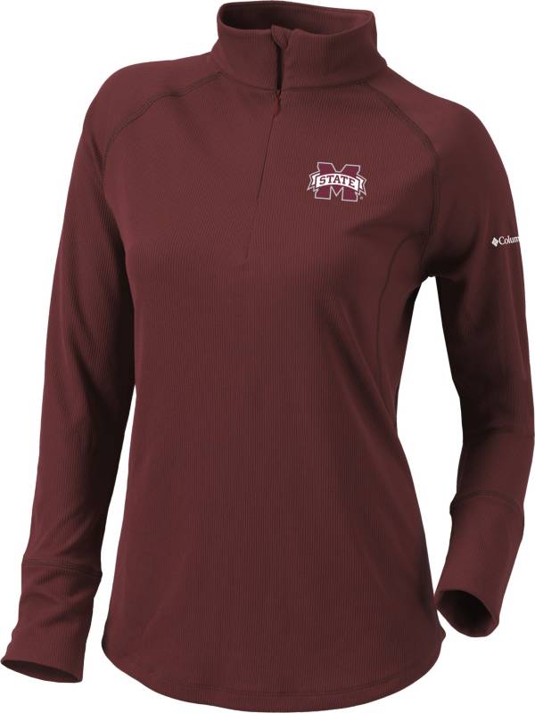 Columbia Women's Mississippi State Bulldogs Maroon Flop Shot Half-Zip Pullover Shirt