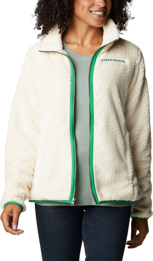 Columbia Women's Oregon Ducks White Fire Side Sherpa Full-Zip Jacket