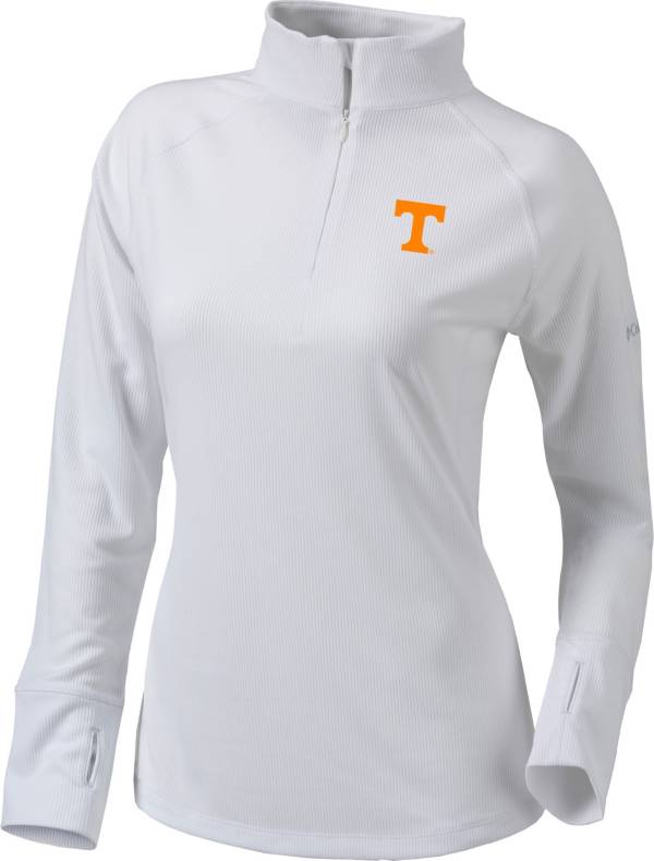 Columbia Women's Tennessee Volunteers White Flop Shot Half-Zip Pullover Shirt