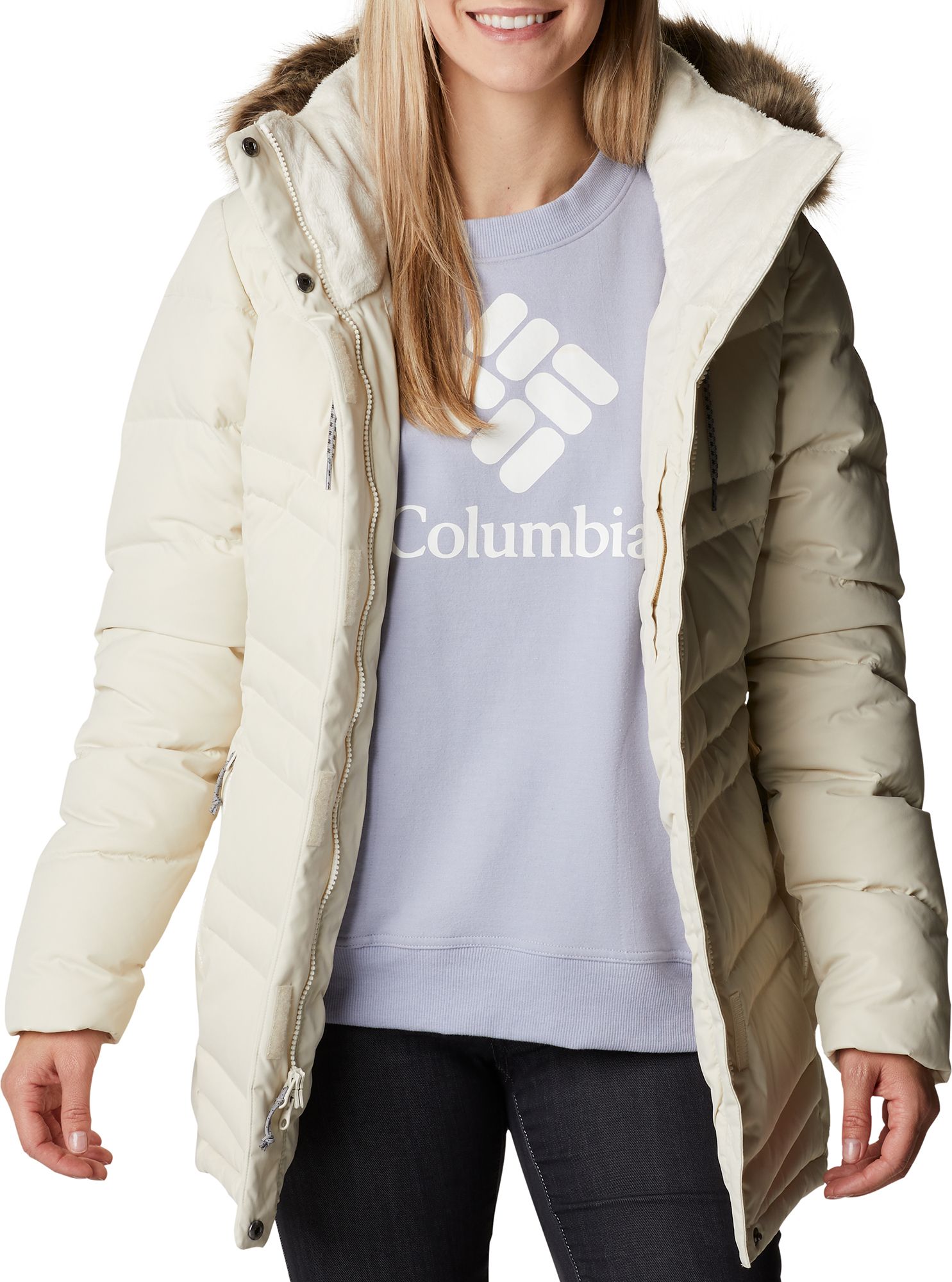 columbia womens long down jacket