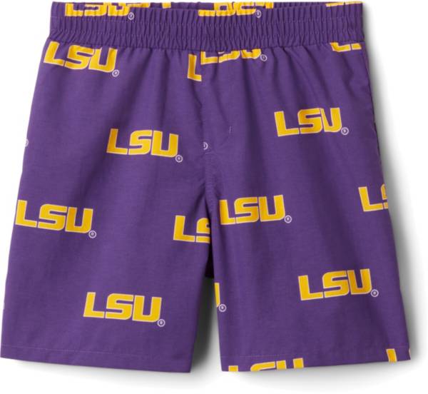 Columbia Youth LSU Tigers Backcast Printed Performance Purple Shorts