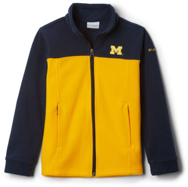 Columbia Youth Michigan Wolverines Blue Flanker Full-Zip Fleece