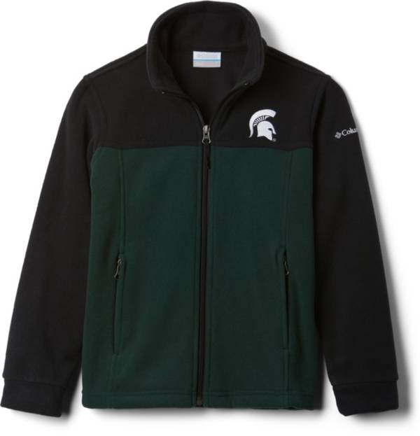 Columbia Youth Michigan State Spartans Black Flanker Full-Zip Fleece