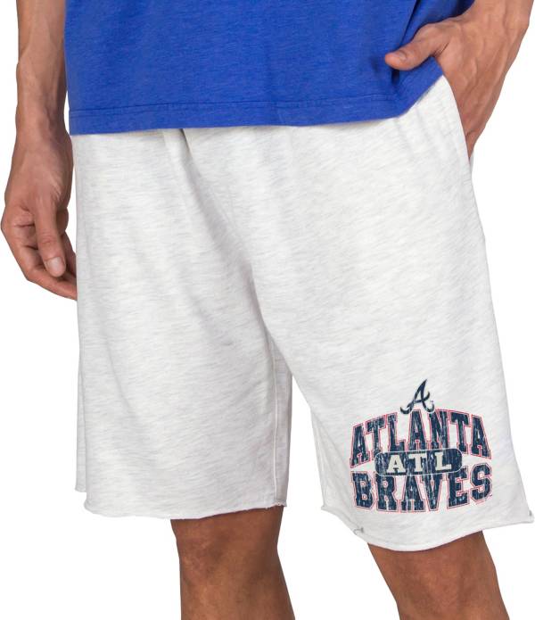 Concepts Men's Atlanta Braves White Terry Shorts