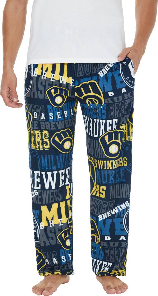 Concepts Men's Milwaukee Brewers Navy Ensemble All Over Print Pants