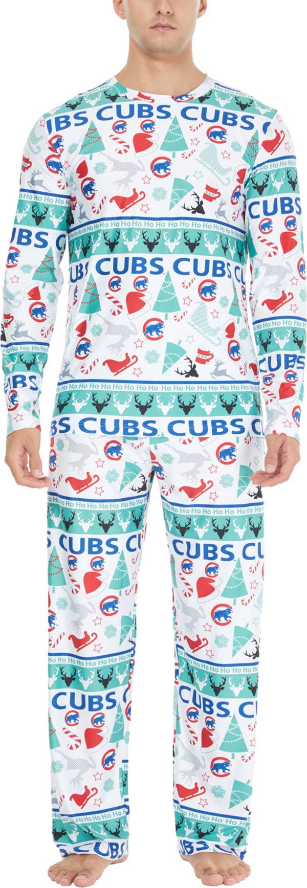 Concepts Sport Men's Chicago Cubs Holiday Advent Pant and Long Sleeve T-Shirt Sleep Set