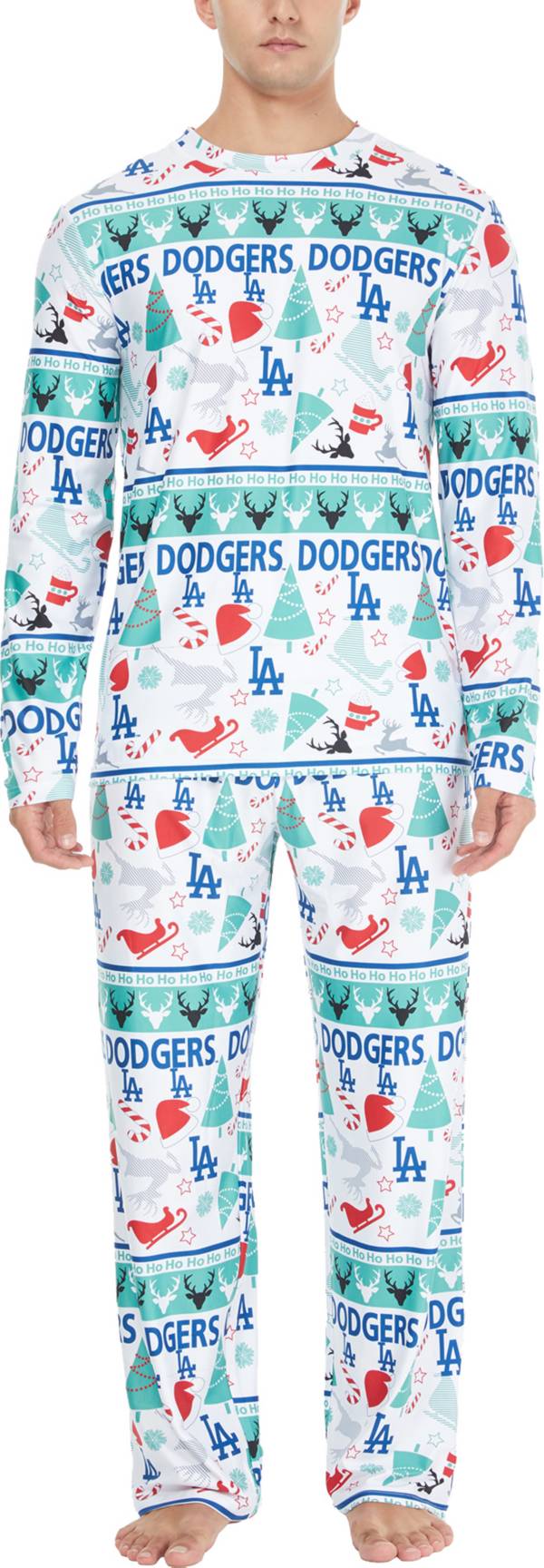 Concepts Sport Men's Los Angeles Dodgers Holiday Advent Pant and Long Sleeve T-Shirt Sleep Set