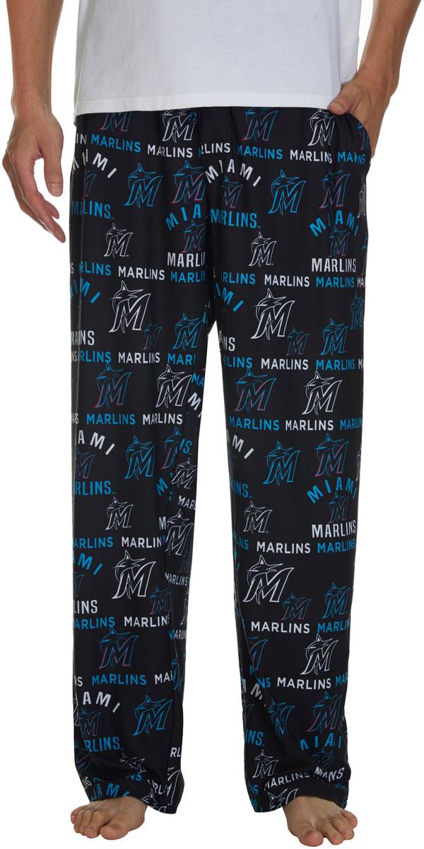 Concepts Men's Miami Marlins Black Flagship All Over Print Pants