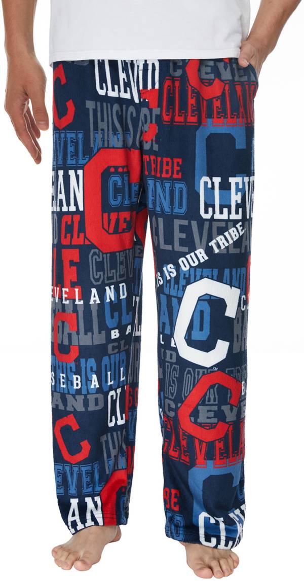 Concepts Men's Cleveland Indians Navy Ensemble All Over Print Pants