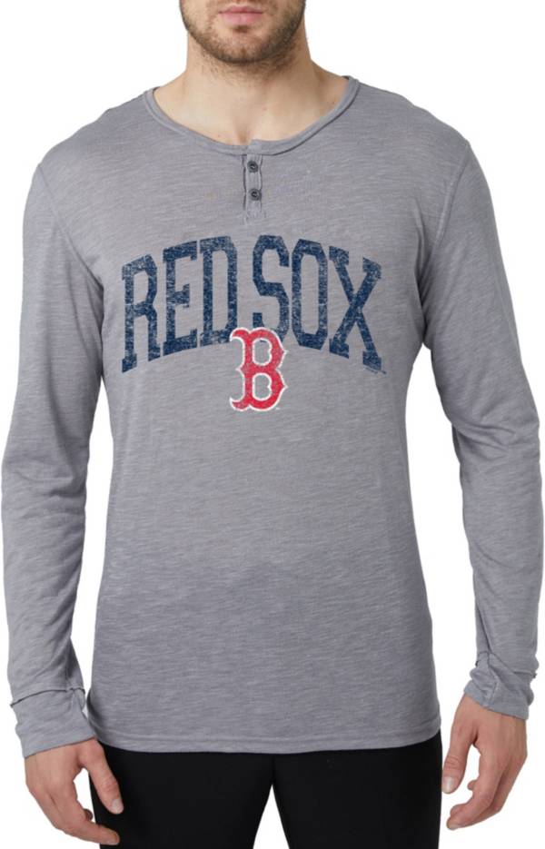 Concepts Men's Boston Red Sox Grey Henley Long Sleeve Shirt