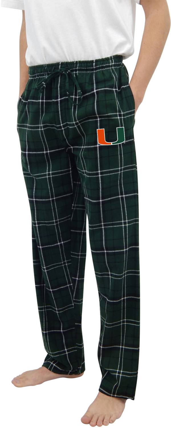 Concepts Sport Men's Miami Hurricanes Green Ultimate Embroidered Sleep Pants
