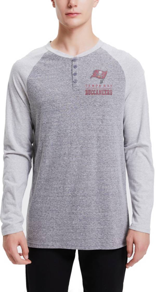 Concepts Sport Men's Tampa Bay Buccaneers Homestretch Grey Raglan Long Sleeve T-Shirt