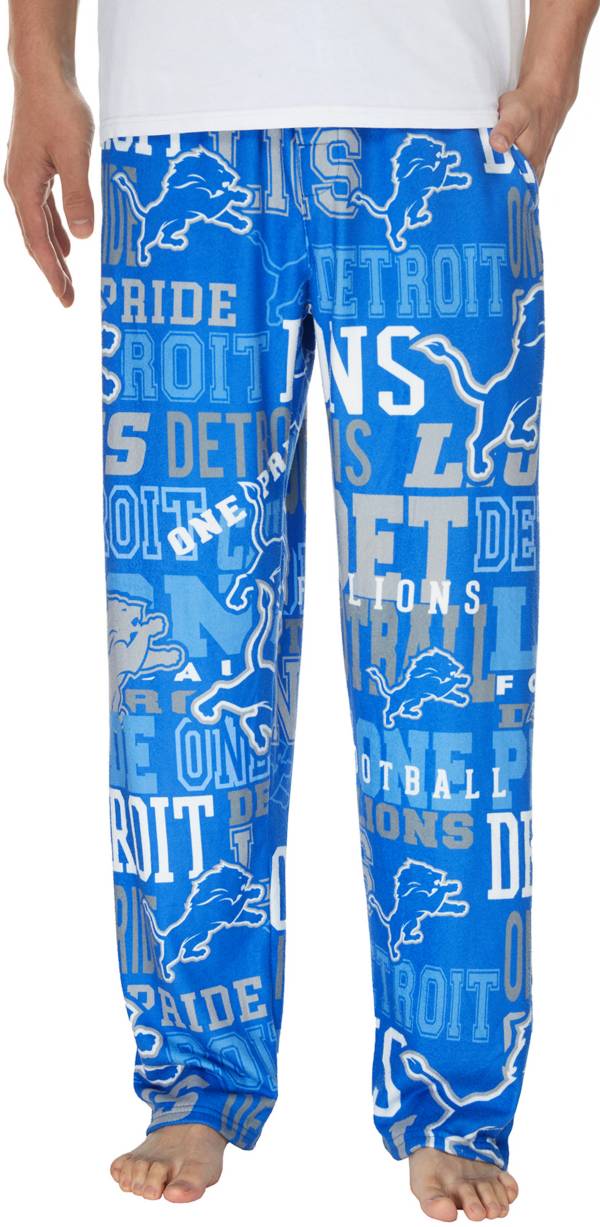 Concepts Sport Men's Detroit Lions Ensemble Blue Fleece Pants