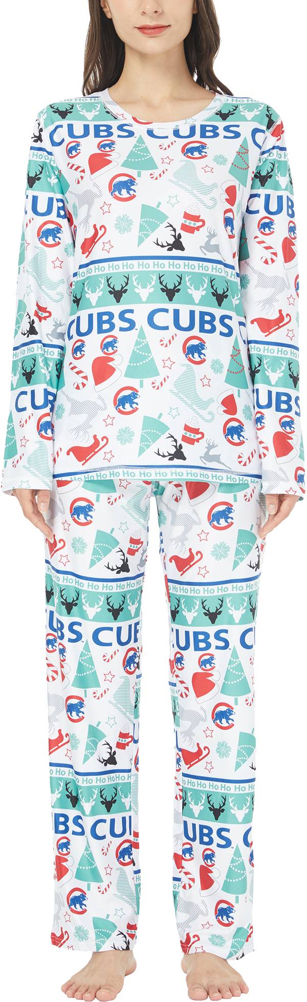 Concepts Sport Women's Chicago Cubs Holiday Advent Pant and Long Sleeve T-Shirt Sleep Set