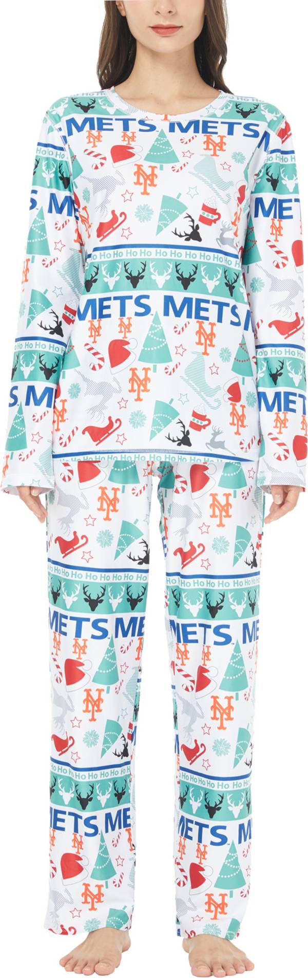 Concepts Sport Women's New York Mets Holiday Advent Pant and Long Sleeve T-Shirt Sleep Set
