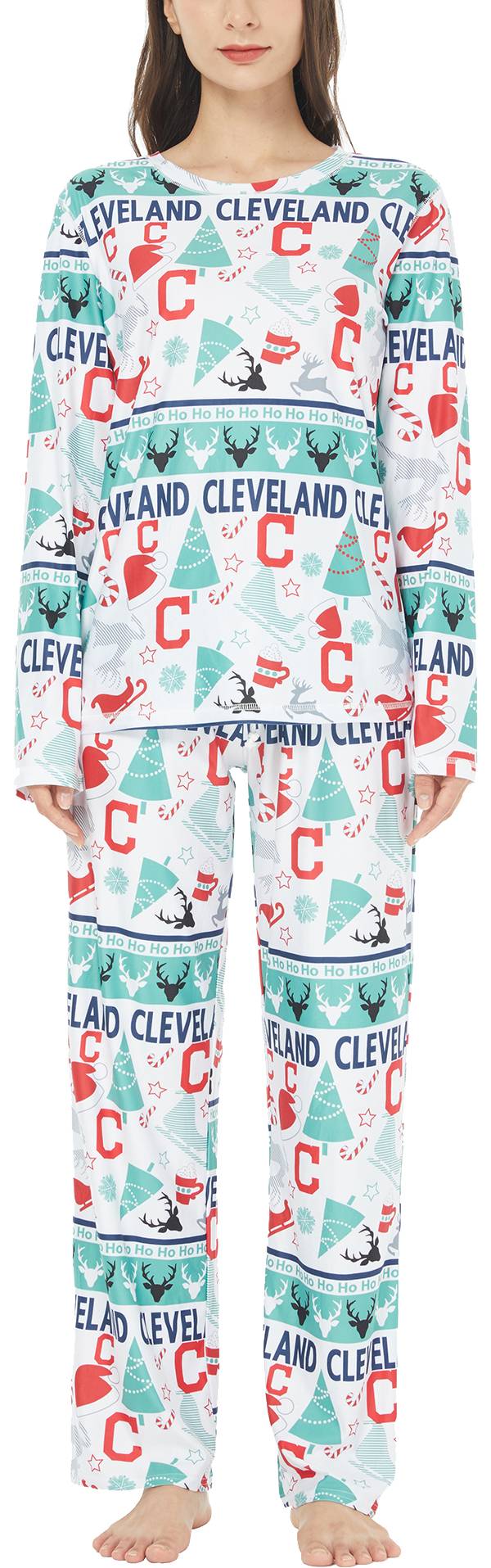 Concepts Sport Women's Cleveland Indians Holiday Advent Pant and Long Sleeve T-Shirt Sleep Set product image