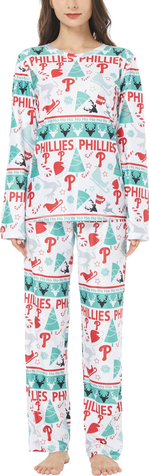 Concepts Sport Women's Philadelphia Phillies Holiday Advent Pant and Long Sleeve T-Shirt Sleep Set